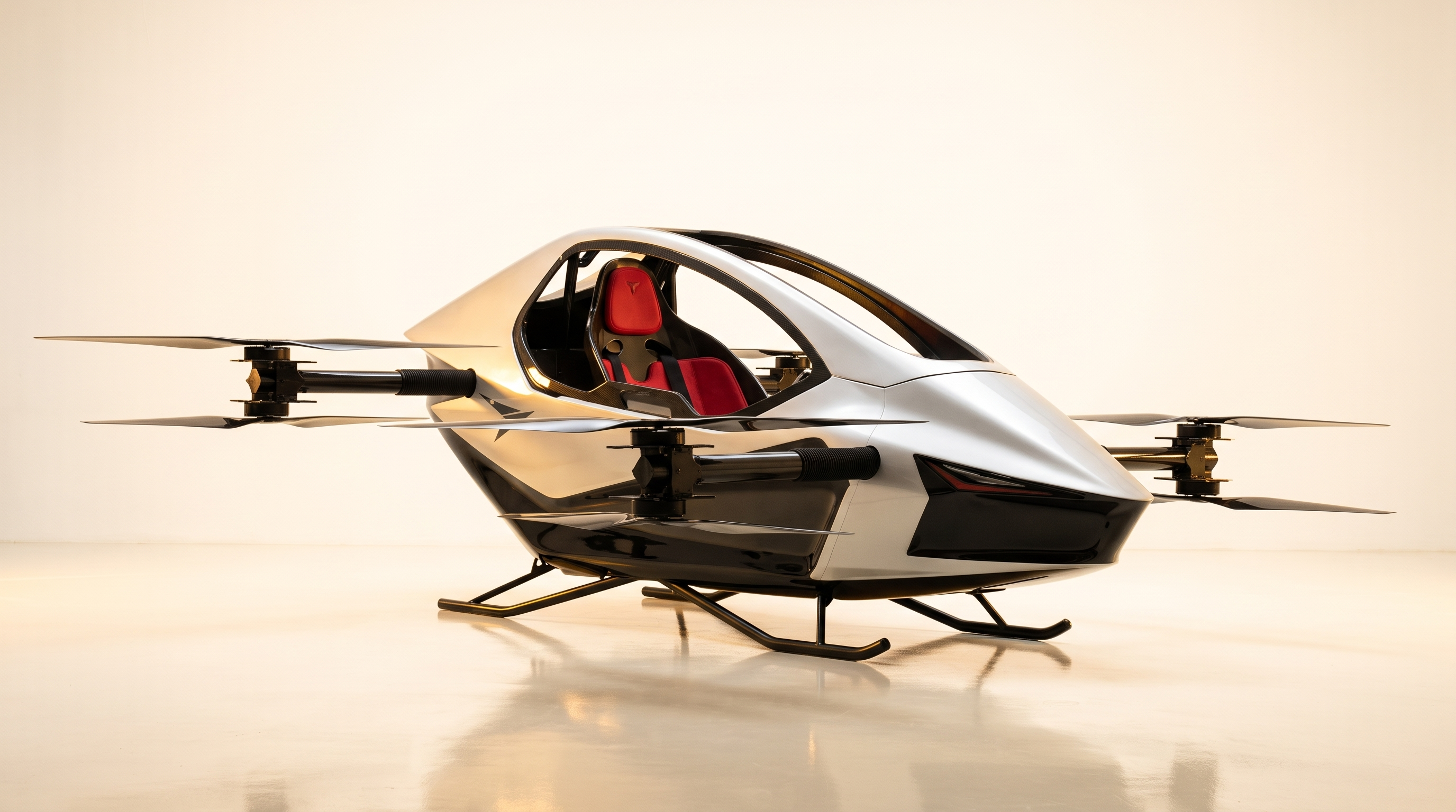 YIVTOL S-Zero personal eVTOL in a dark studio
